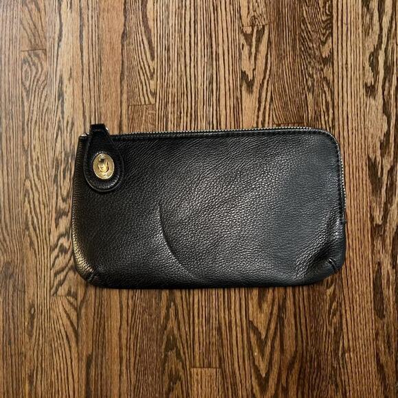 Black leather zipper pouch - Picture 2 of 3